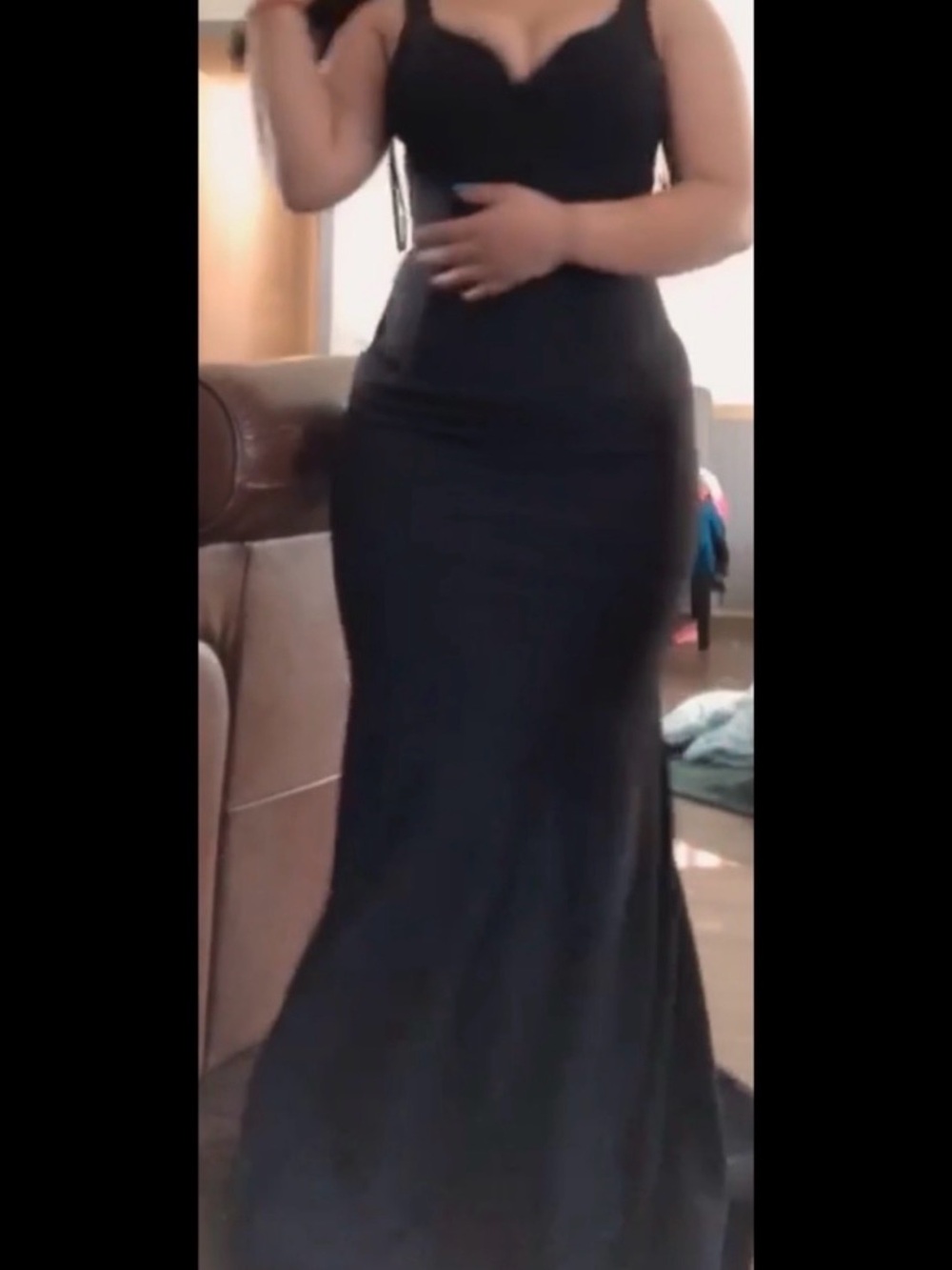 Elegant Black Fitted Evening Gown